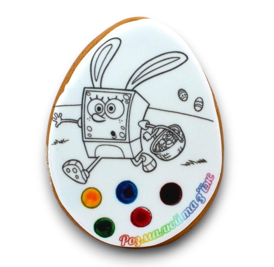 Пряник-розмальовка Крафт Печиво Великдень Губка боб з великоднім кошиком 85 г