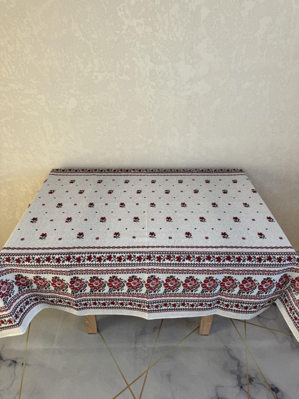 Скатерть из плотной ткани лен 150х180 см Светло-серый (П4К-am-skatert-N-054-02)