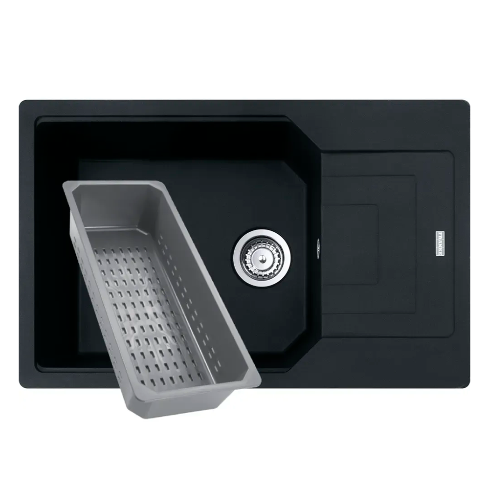 Мойка кухонная с крылом Franke Urban UBG 611-78 XL прямоугольная фрагранит 780х500 мм Matte Black (114.0701.803)