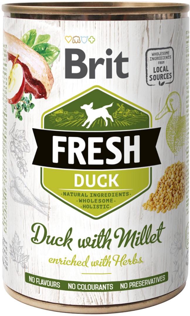 Корм влажный для собак Brit Fresh с уткой и пшеном 400 г (8595602533909)