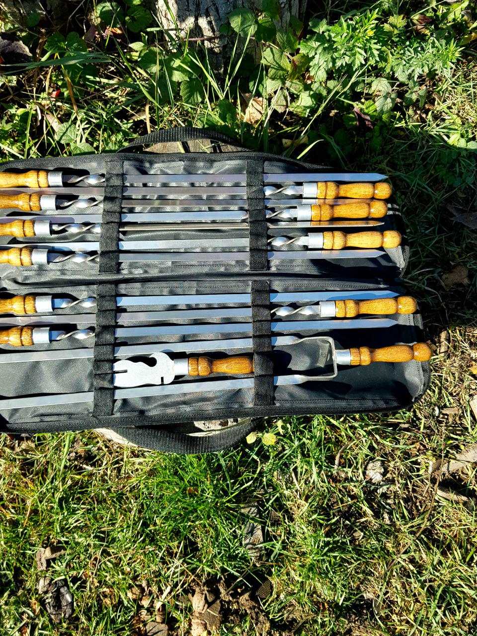 Набір шампурів GrillKov преміум з дерев'яною ручкою в чохлі 6 шт. (2181) - фото 3 Набір шампурів GrillKov преміум з дерев'яною ручкою в чохлі 6 шт. (2181) - фото 3