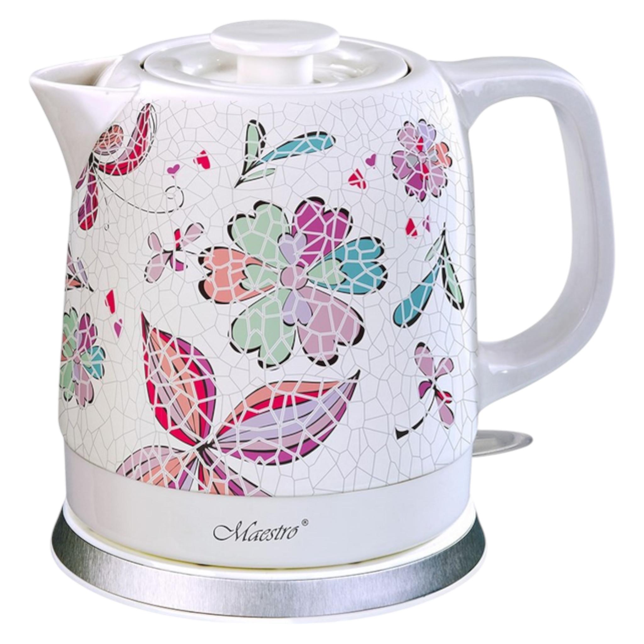 Электрочайник керамический Maestro MR-068 Flowers 1,5 л 1200 Вт (EK_MR068White)