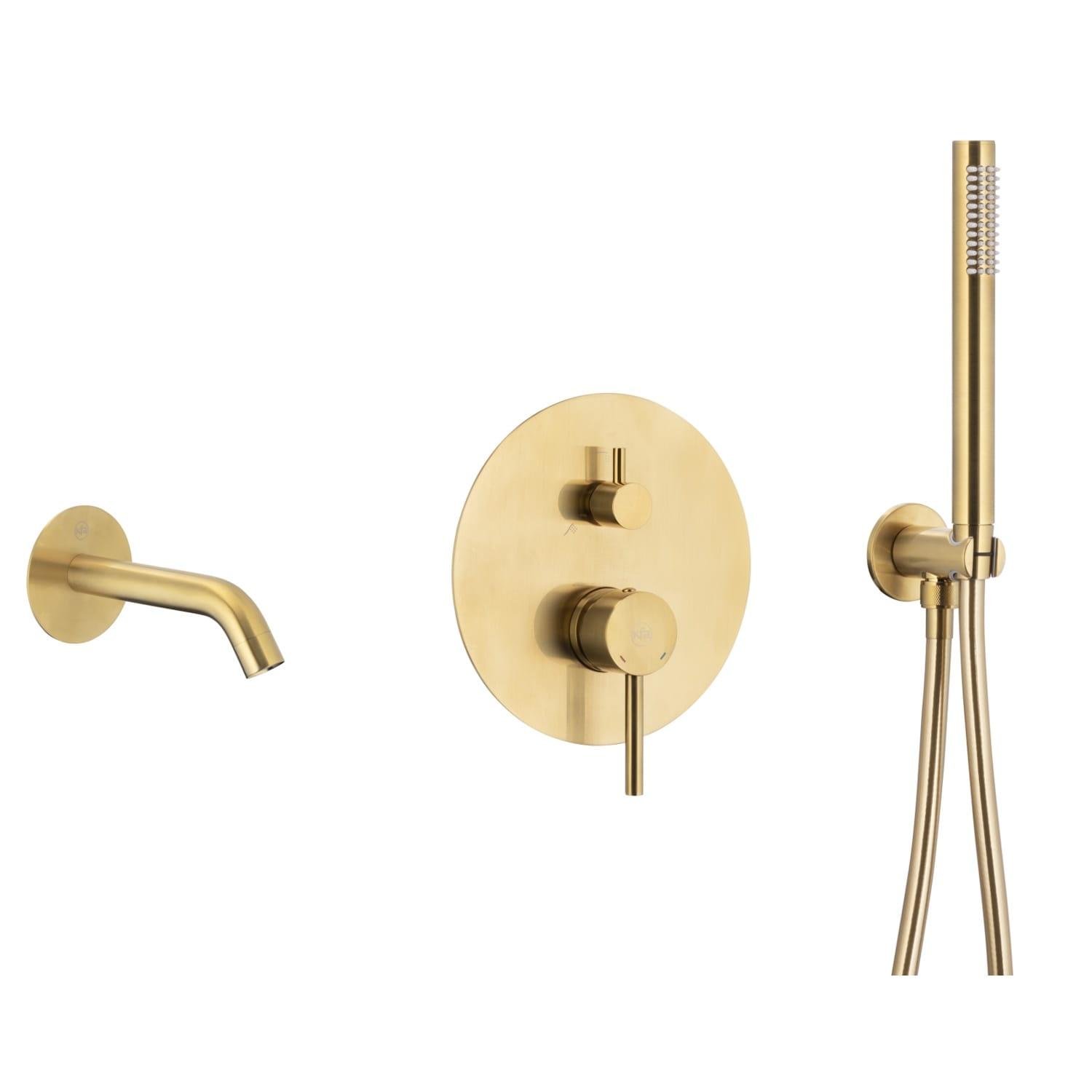 Смеситель для ванны KFA Armatura Moza скрытого монтажа Золото глянцевый (5039-401-31)