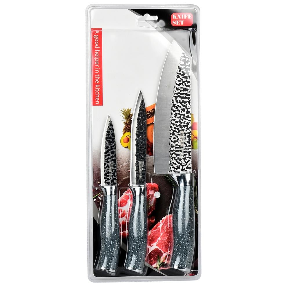 Набор ножей для кухни KNIFE SET Flecks R97595 3 шт. 15,5х37 см Черный (23789953)