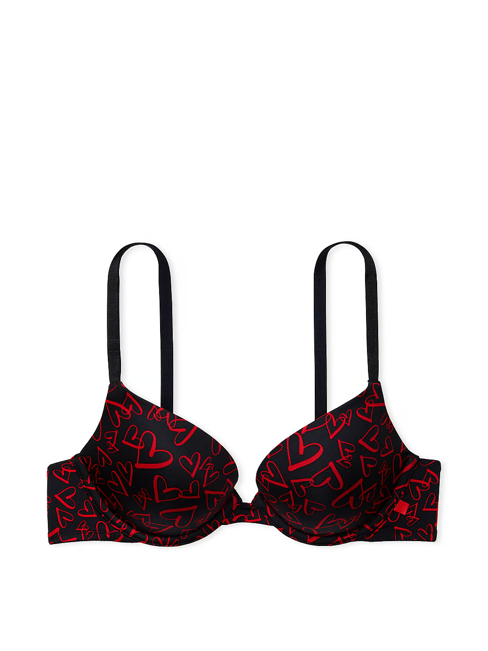 Бюстгальтер з пуш ап Victoria's Secret Sexy Tee Smooth Push-Up Bra 75C Чорний/Червоний (21821818) - фото 4