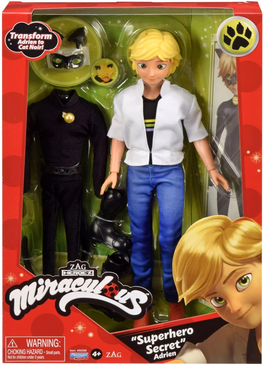 Лялька Miraculous BANDAI Ladybug Superhero Secret Adrien Costume Change Cat Noir 26 см (2501177693)