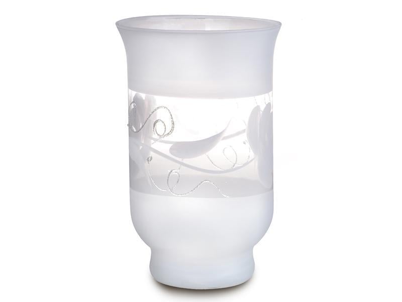 Настольная стеклянная ваза Franco Белая пудра 21 см Белый