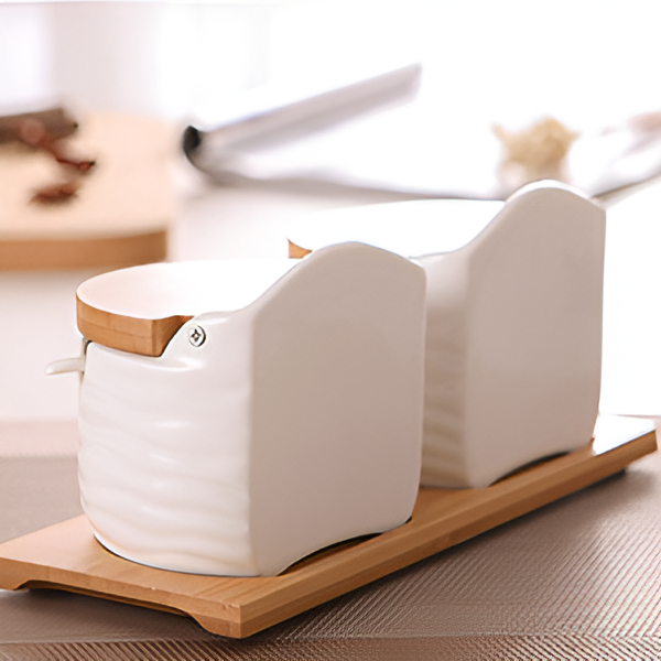 Набор баночек с крышками для хранения сыпучих 2 шт. Белый - фото 6 Набор баночек с крышками для хранения сыпучих 2 шт. Белый - фото 6