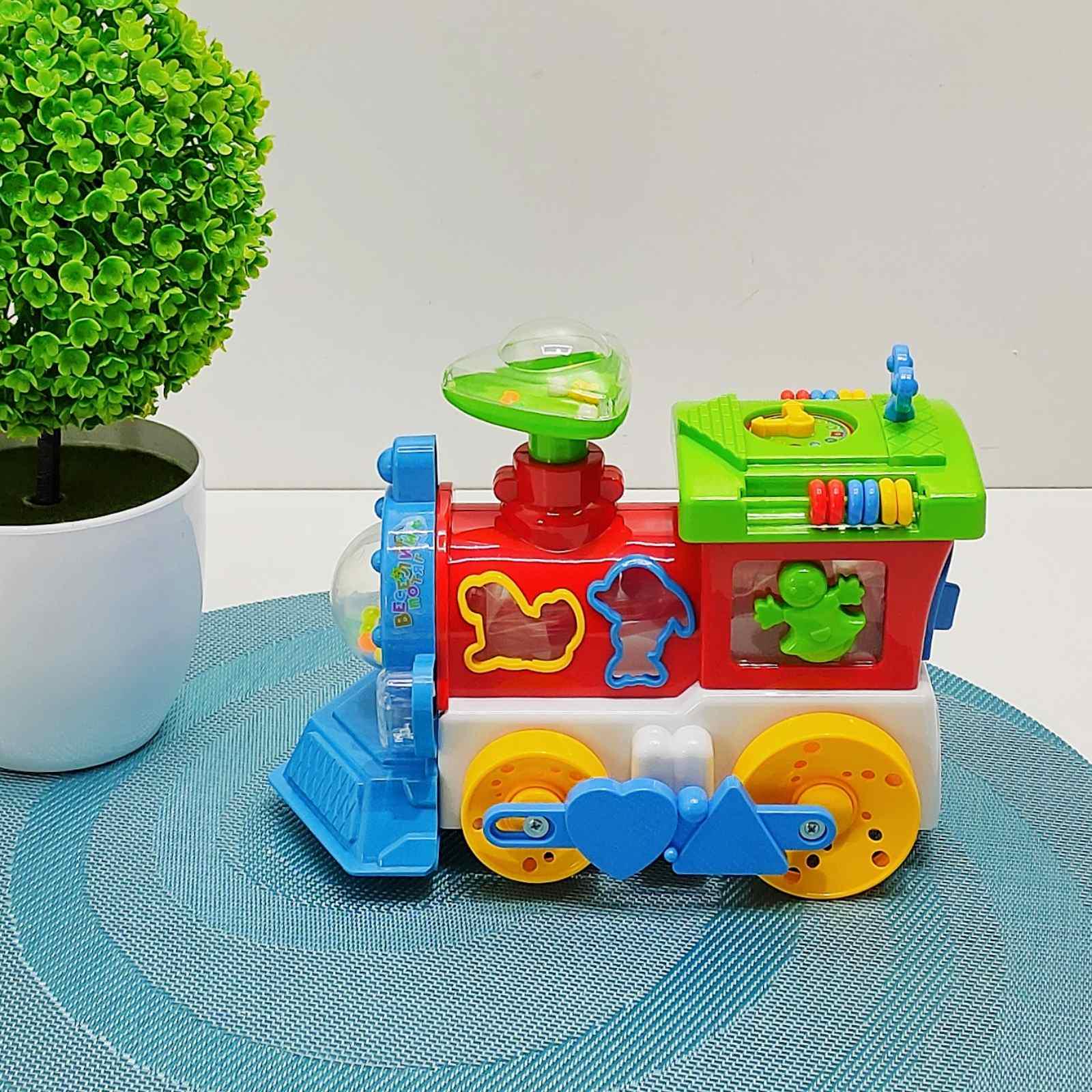 Паровоз розвиваючий TK Group на батарейках пищалка на трубі/підсвічування українське озвучування Червоно-зелений (93866) - фото 5 Паровоз розвиваючий TK Group на батарейках пищалка на трубі/підсвічування українське озвучування Червоно-зелений (93866) - фото 5