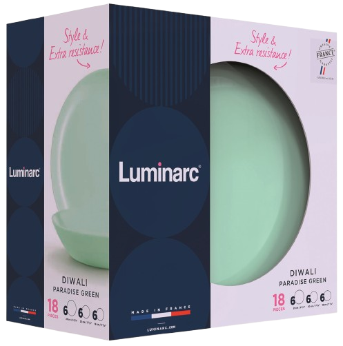 Сервиз Luminarc Diwali Paradise 18 пр. Green (V6215) - фото 4 Сервиз Luminarc Diwali Paradise 18 пр. Green (V6215) - фото 4