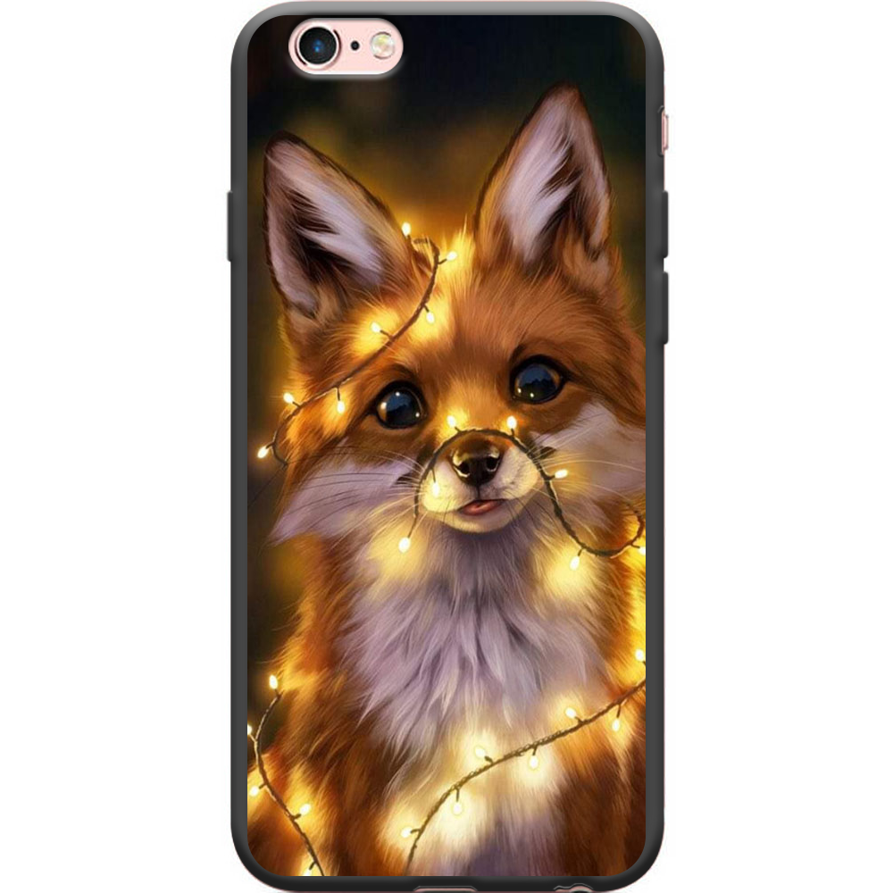 Чехол Boxface iPhone 6 Різдвяна Лисичка Чорний силікон (24523-up2399-38148)