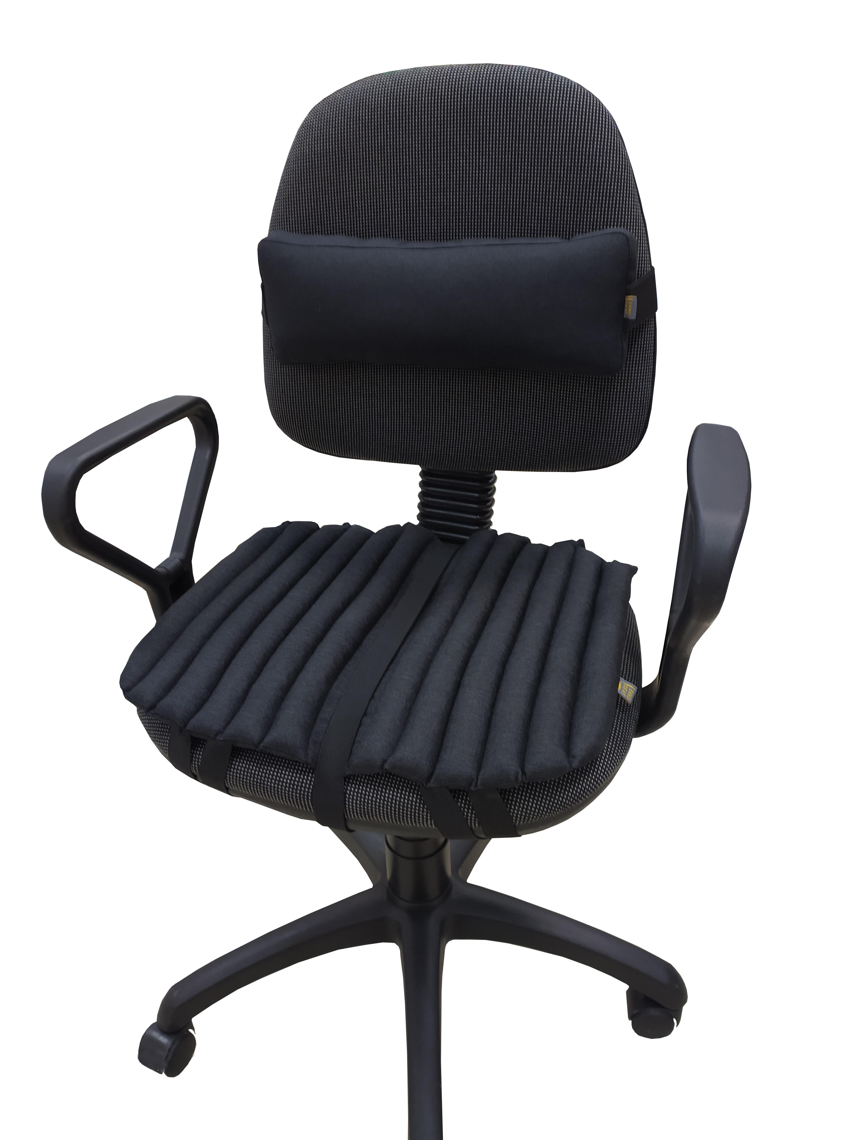Комплект ергономічних подушок на крісло чорний. EKKOSEAT. OF 1G2H-201