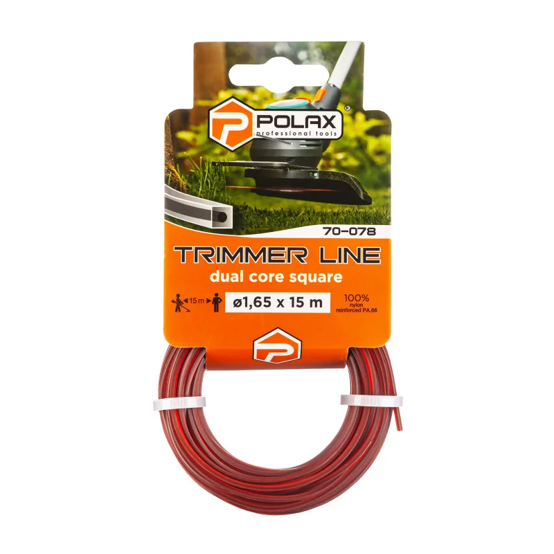 Жилка для триммера Polax "Квадрат с кордом" 1,65 мм 15 м (70-078)