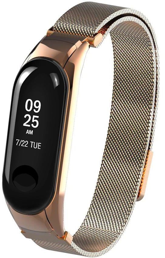 Ремінець Міланська петля Milano Mi Band 3 Rose Gold (21427)