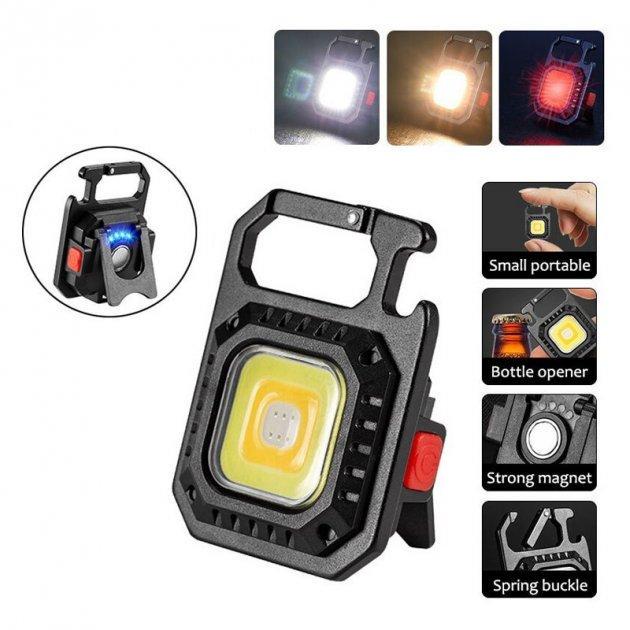 Ліхтар акумуляторний 7 режимів LED з Type-C карабін/магніт/брелок - фото 6 Ліхтар акумуляторний 7 режимів LED з Type-C карабін/магніт/брелок - фото 6