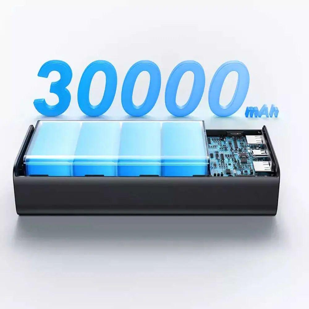 Повербанк Usams Digital Display 65W 30000 mAh з кабелем 100W Type-C/Type-C Black (US-CD185) - фото 5 Повербанк Usams Digital Display 65W 30000 mAh з кабелем 100W Type-C/Type-C Black (US-CD185) - фото 5