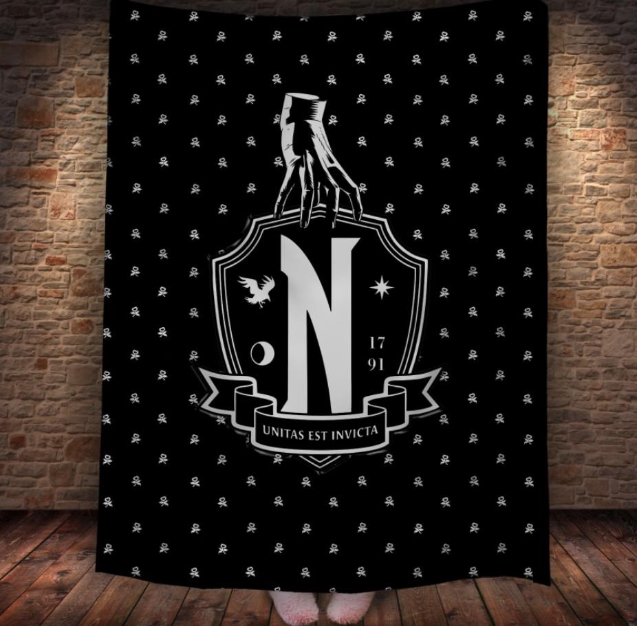 Плед с 3D принтом Академия Неверморт Уэнздей Аддамс 150х200 см (epi_1923)