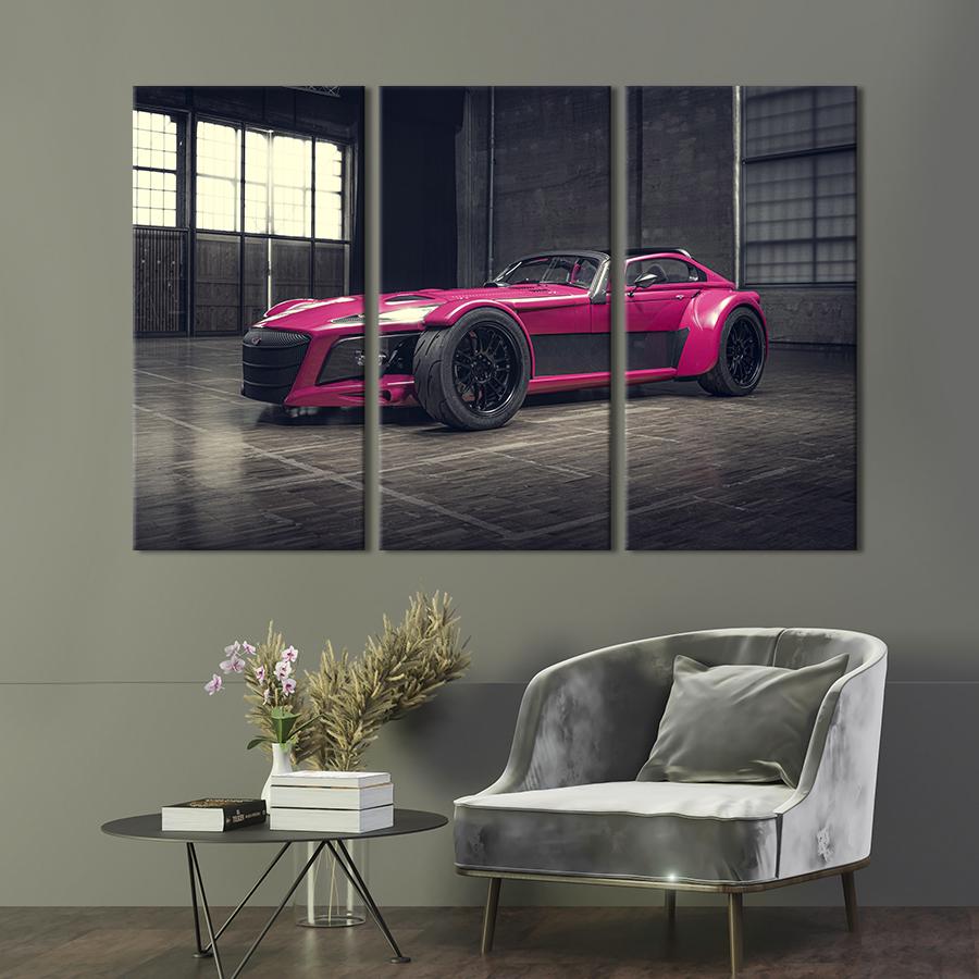 Картина на холсте триптих Эксклюзивный автомобиль Donkervoort D8 GTO Individual 128x81 см (1383-31)