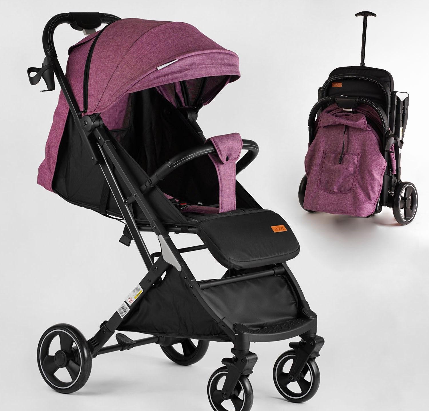 Коляска прогулочная Joy Comfort L-30201 со стальной рамой/футкавером/подстаканником Фиолетовый (23867913) - фото 6 Коляска прогулочная Joy Comfort L-30201 со стальной рамой/футкавером/подстаканником Фиолетовый (23867913) - фото 6