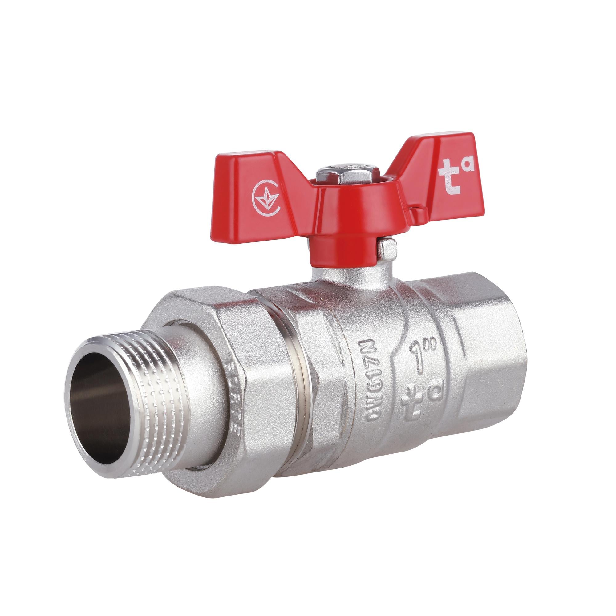 Кран шаровой с американкой Thermo Alliance Forte 1" прямой латунь (SF220W25)