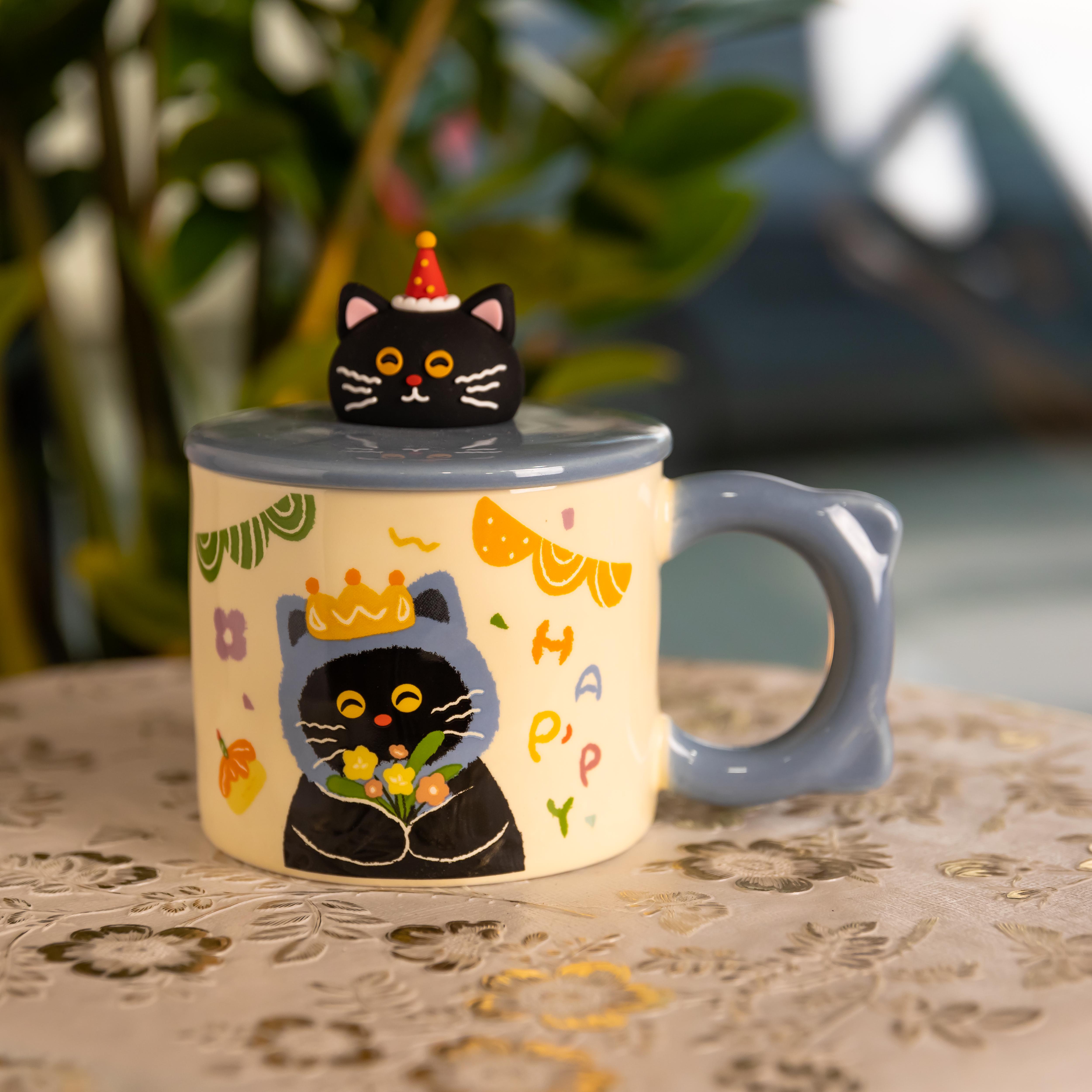 Чашка порцелянова Kitten's Birthday 400 мл Синій (FM-24A)