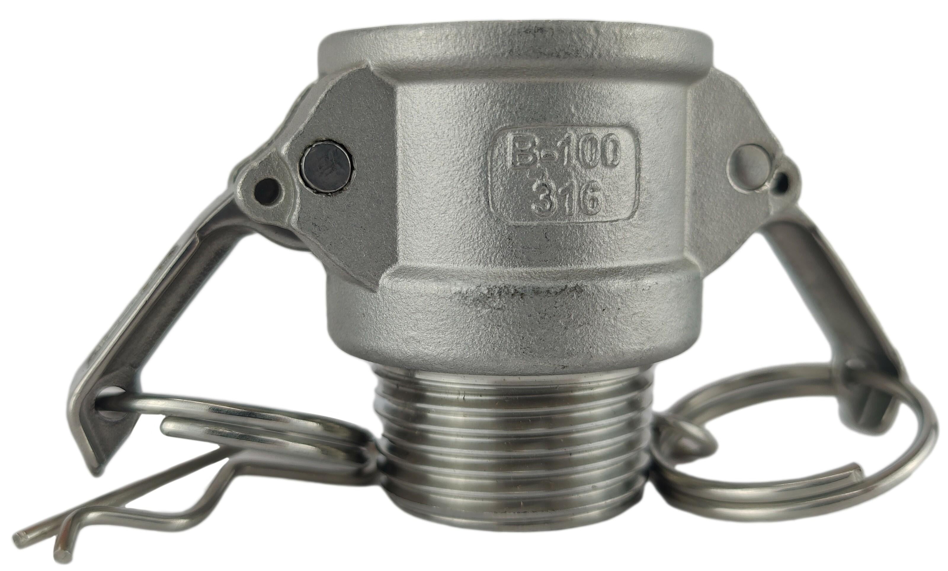 Муфта camlock тип B с наружной резьбой BSPT ШРЗ нержавеющая сталь B-100 1" (50212016)