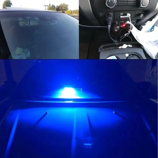 Стробоскоп S2 16 LED жовтий 12V на лобове скло - фото 3