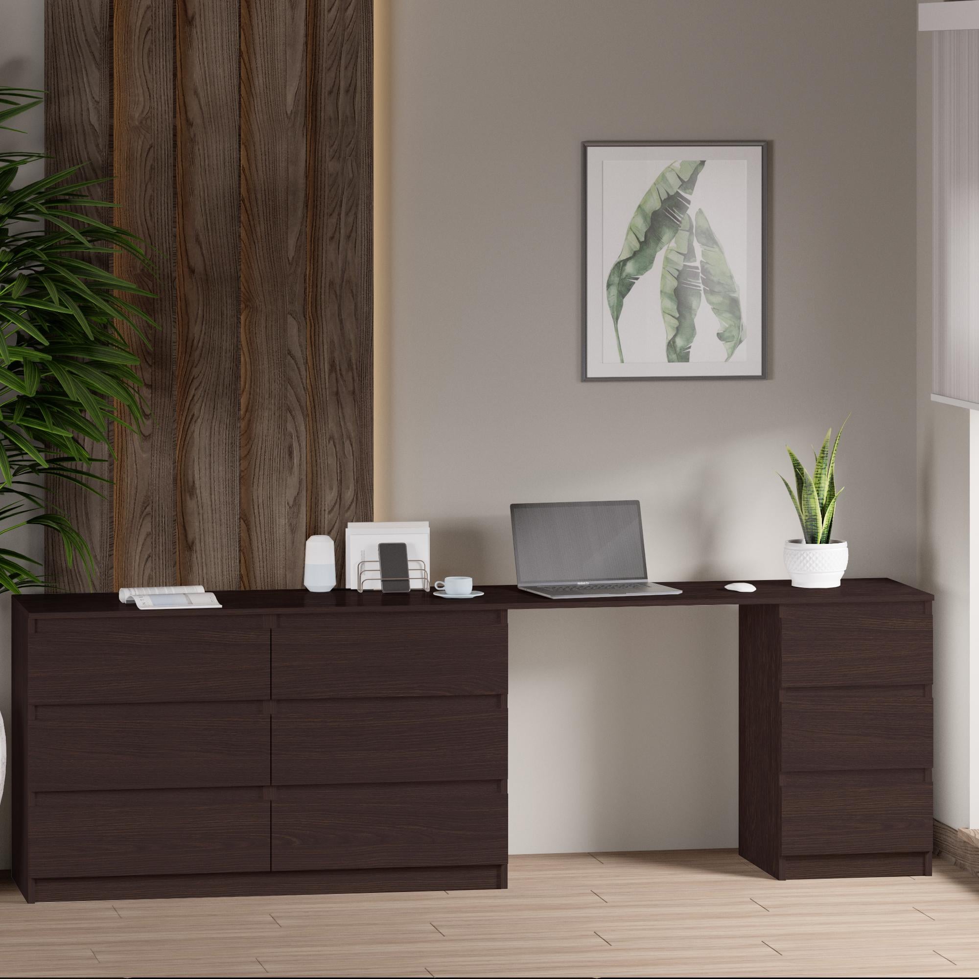 Комод на 9 ящиков без ручек Line KF6+F3 2300x450x780 мм Венге Магия