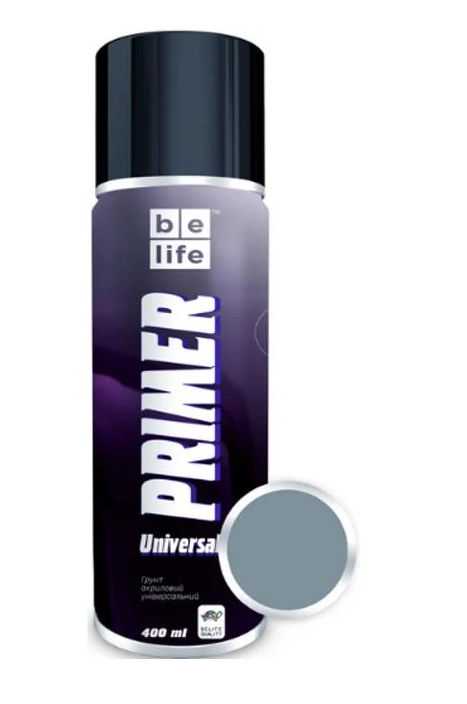Ґрунт акриловий антикорозійний універсальний BeLife Universal Primer 400 мл Сірий