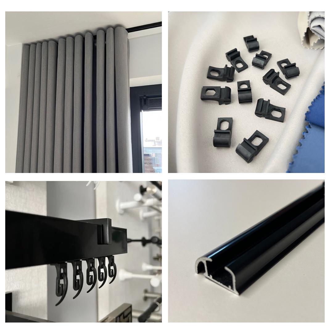 Бігунки KS для профільних карнизів Quadrum 100 шт. Чорний - фото 3