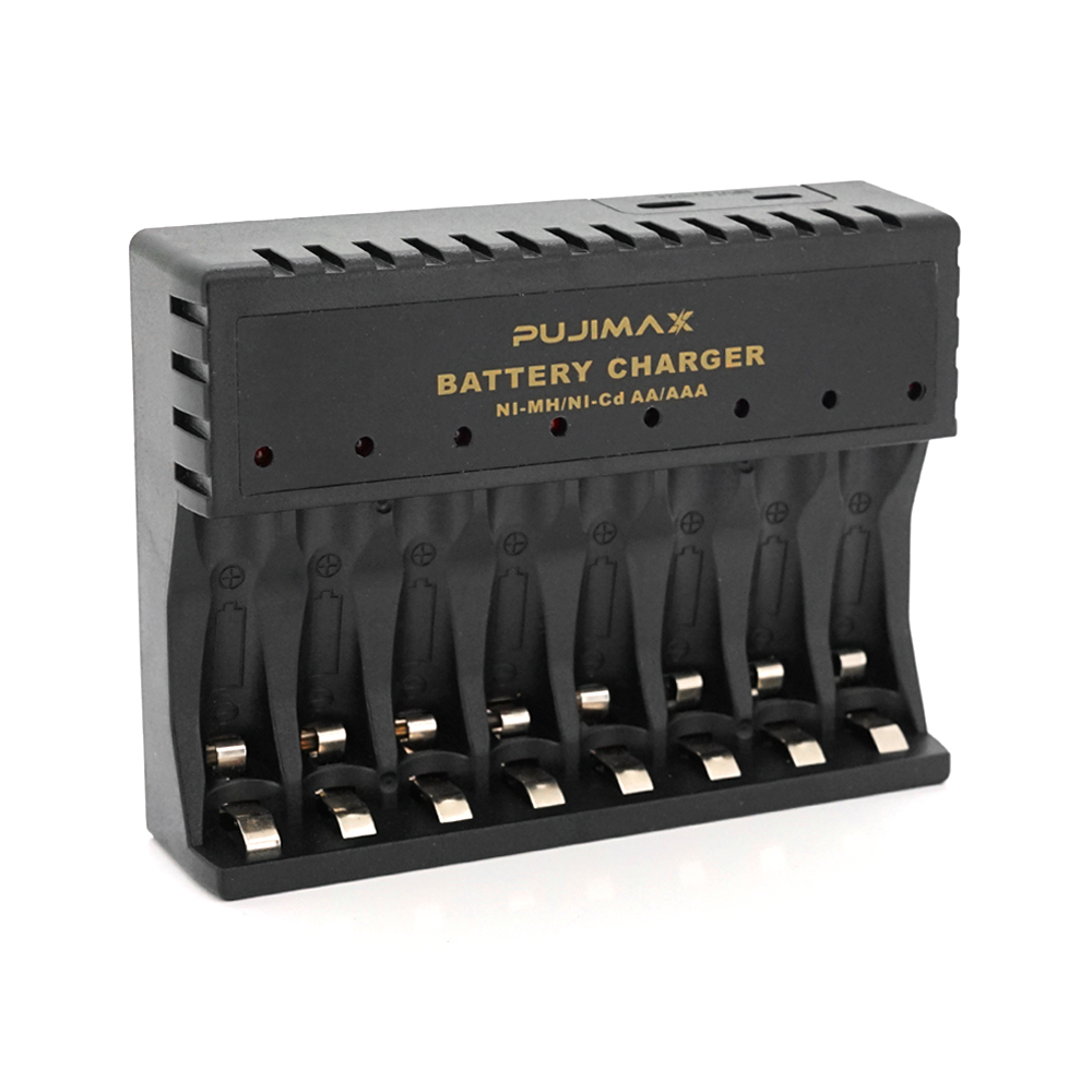 Зарядний пристрій VOLTRONIC PUJIMAX 8 каналів для Li-ion/Ni-MH/Ni-Cd акумуляторів з LED індикатором (21047)