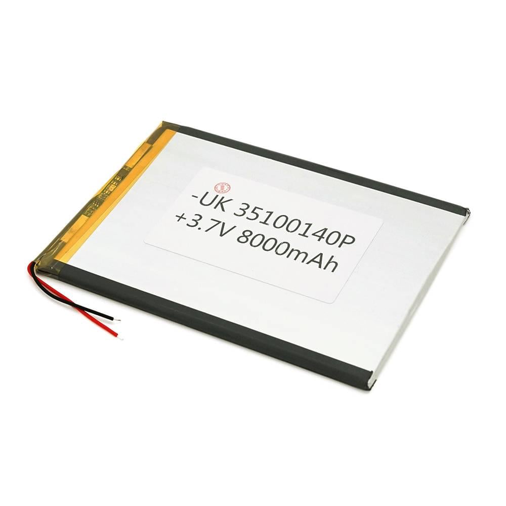 Акумулятор літій-полімерний 3,7В Li-ion 8000 мАг 3,5х100х140 мм (36239)