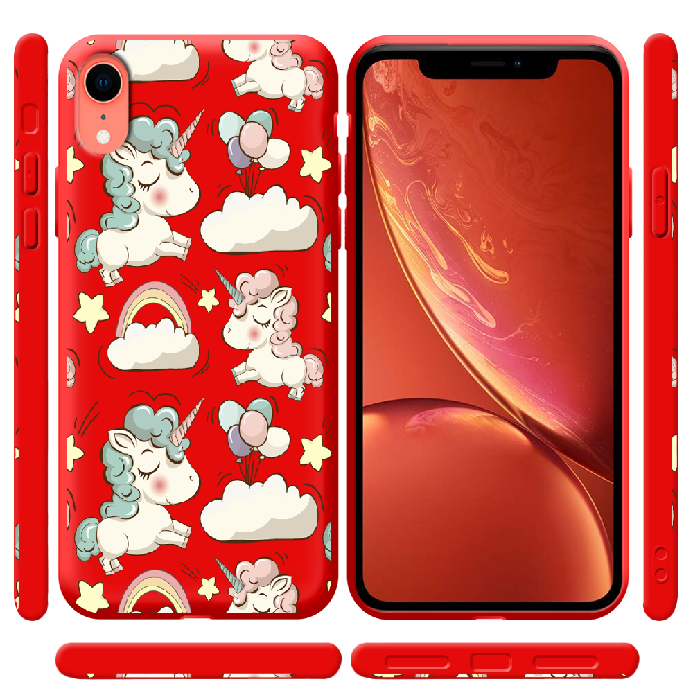 Чохол Boxface iPhone XR Unicorns Червоний силікон  (35417-cc2-42163) - фото 2