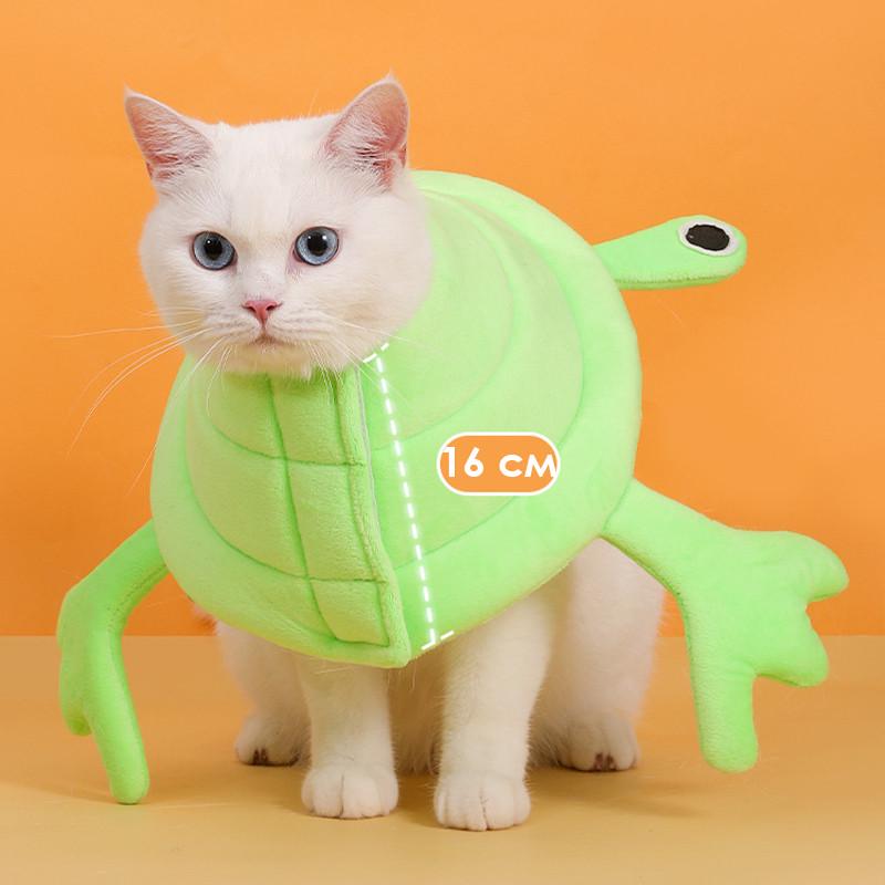 Воротник-подушка для кошек мягкий Lesko DT-613 L Green Frog - фото 3