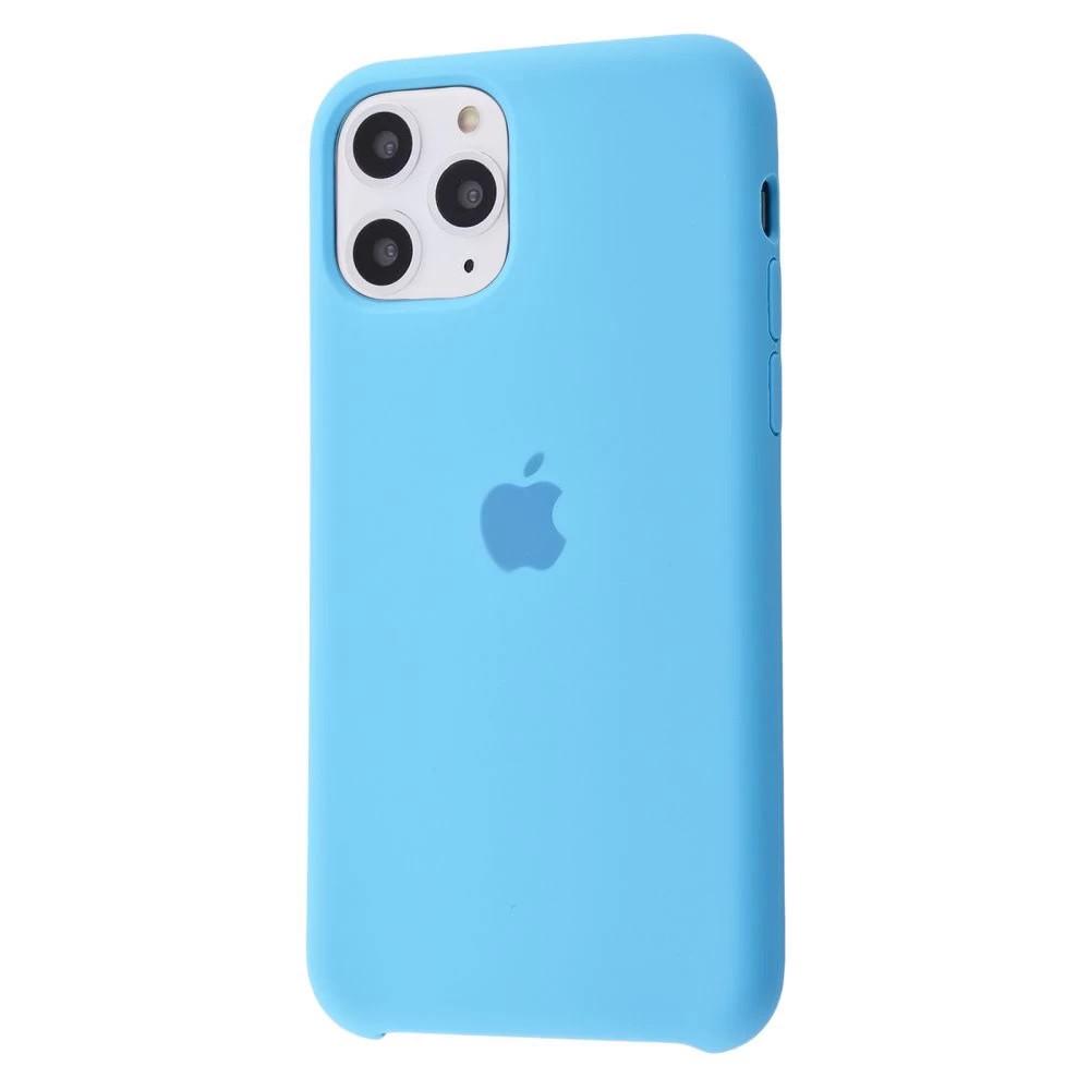 Силиконовый Чехол Накладка Silicone Case для iPhone 11 Pro Max Закрытый низ Blue
