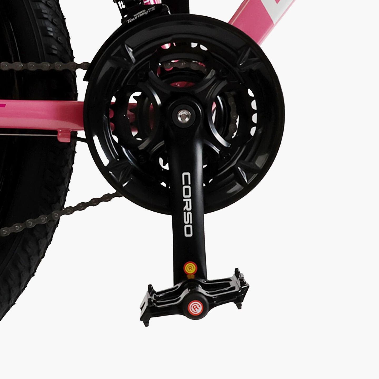 Велосипед горный подростковый алюминиевый Corso Evolution 24" литые диски рама 11" Розовый - фото 7 Велосипед горный подростковый алюминиевый Corso Evolution 24" литые диски рама 11" Розовый - фото 7