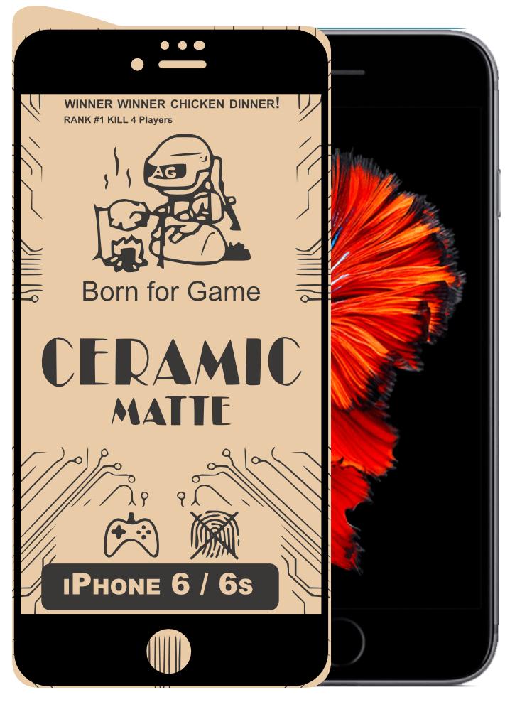 Защитная пленка керамическая Ceramic iPhone 6/6S матовая Black (16499)