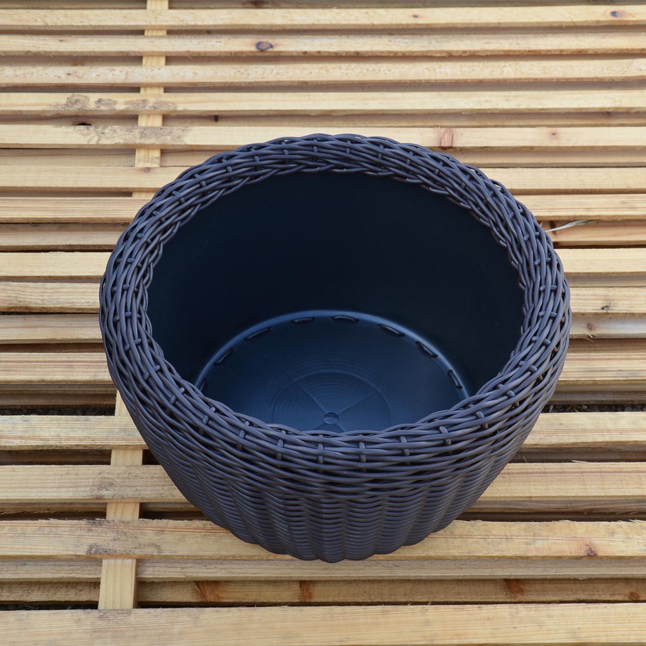Кашпо велике для рослин та квітів з штучного ротангу/ручної роботи 45 л Венге (12343580) - фото 9 Кашпо велике для рослин та квітів з штучного ротангу/ручної роботи 45 л Венге (12343580) - фото 9