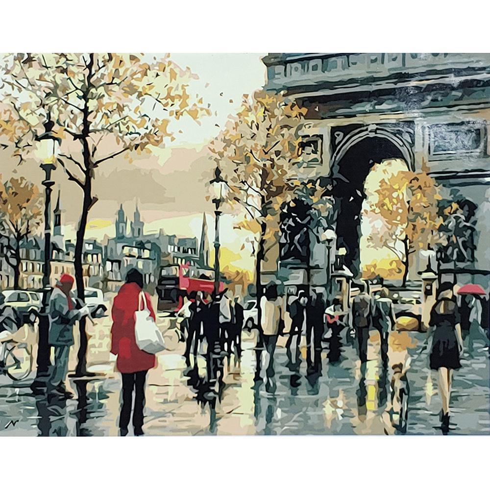 Картина за номерами Strateg Преміум Осіння тріумфальна арка 40x50 см (GS073)