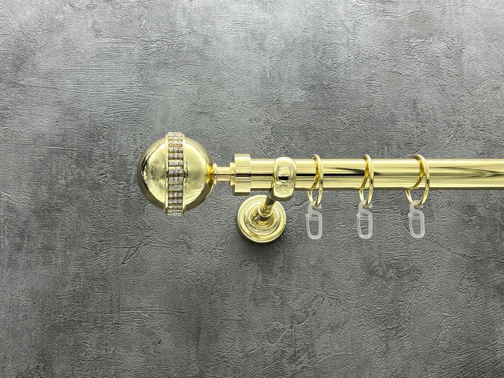 Карниз Quadrum Авея гладкая штанга одинарный открытый 25 мм 400 см Золотой