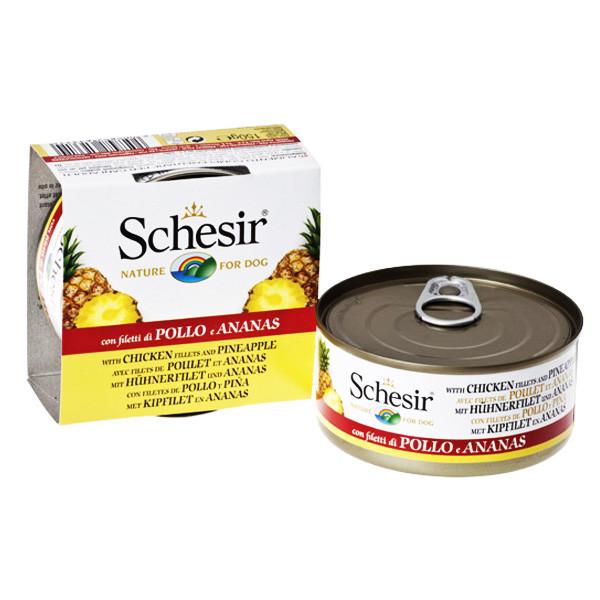 Консерви для собак Schesir Chicken Pineapple Філе курки з ананасом в желе 150 г (613714)