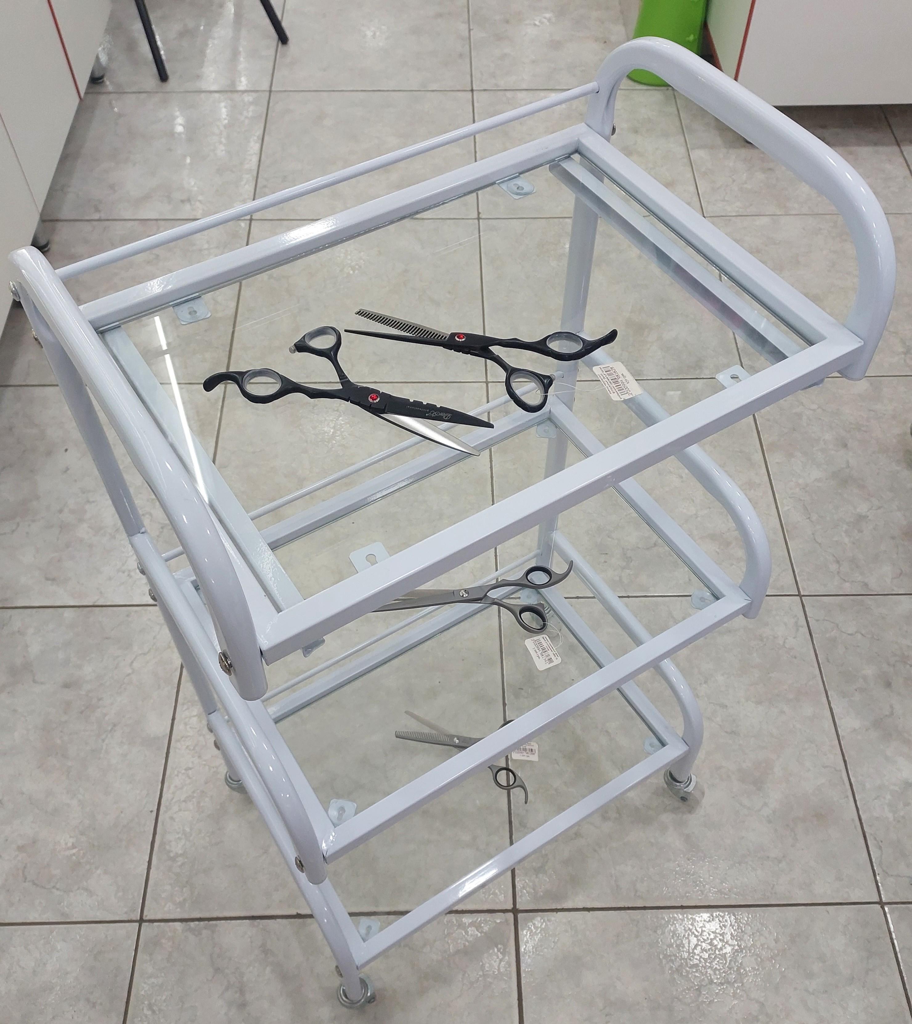 Візок косметологічний на 3 полички ДенІС professional з висувним лотком прозоре скло (27516619) - фото 7