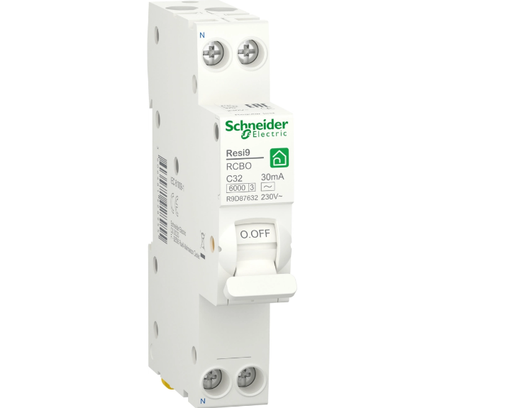 Дифференциальный выключатель Schneider Electric RESI9 6kA 1P+N 32A C 30mA AC (R9D87632)