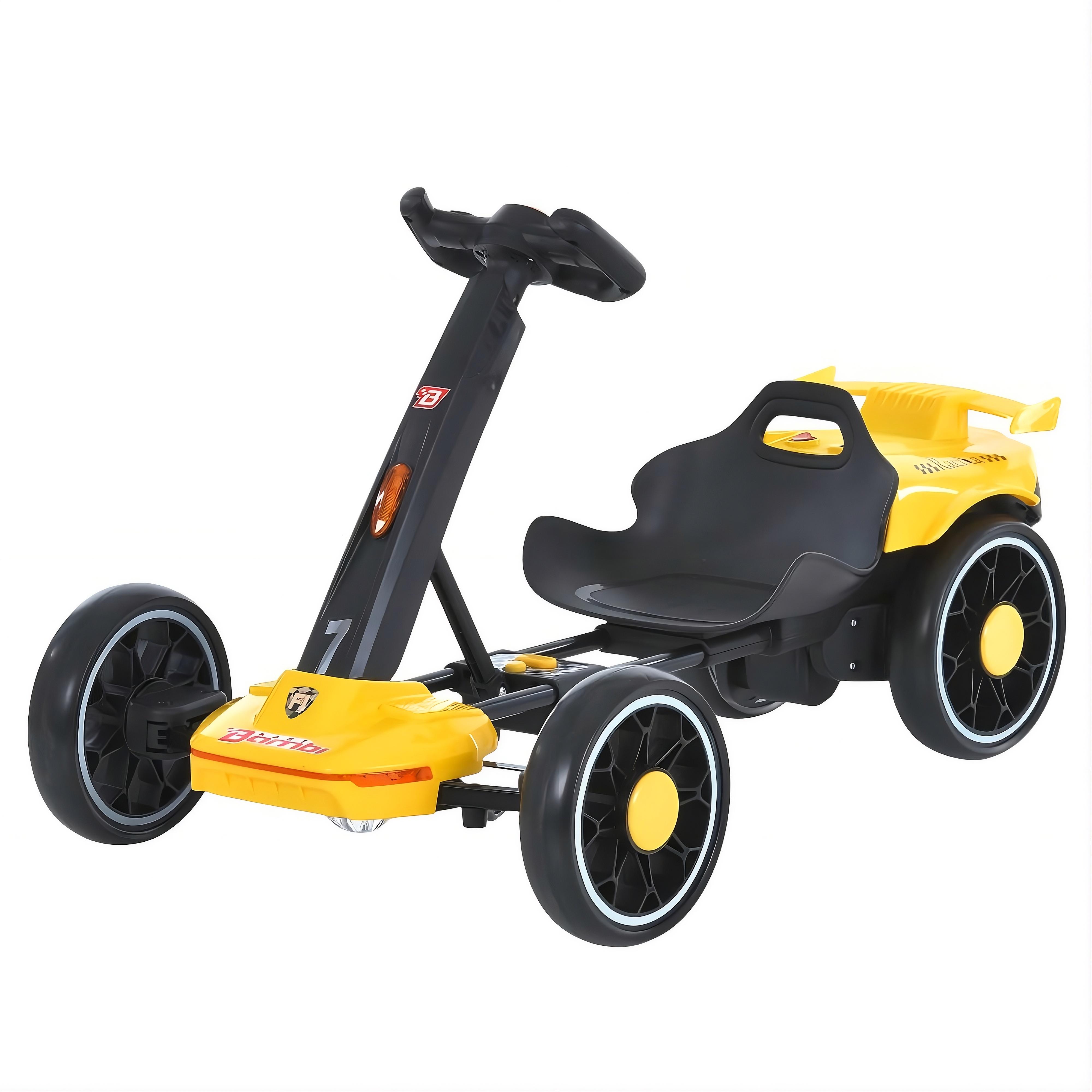 Электрокарт детский Bambi Kart M 6145 A EBR-6 2 мотора 35W пульт 2,4G Bluetooth EVA колеса/музыка и свет Желтый (33153276)
