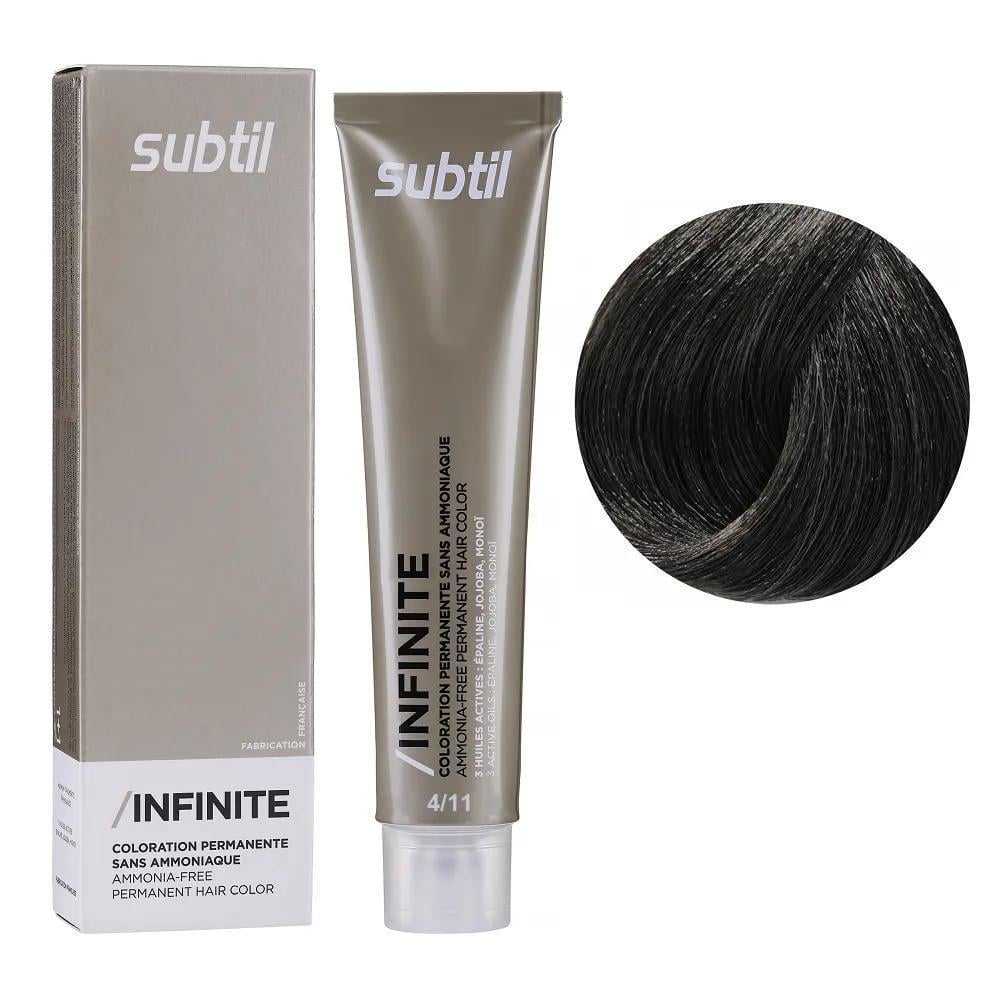 Крем-краска безаммиачная для волос Subtil Infinite Permanent Hair Color 4.11 Шатен интенсивный пепельный 60 мл