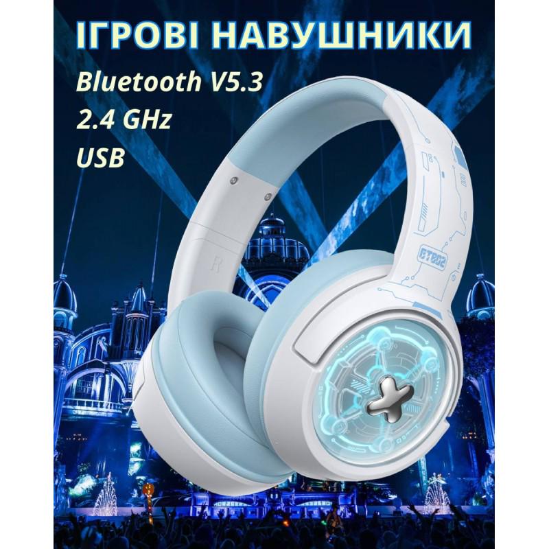 Навушники безпровідні ігрові Onikuma з мікрофоном для геймерів трирежимні Білий (3309937) - фото 4 Навушники безпровідні ігрові Onikuma з мікрофоном для геймерів трирежимні Білий (3309937) - фото 4