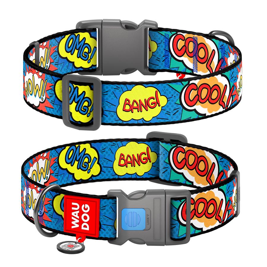 Ошейник для собак с QR-паспортом Waudog Nylon ВАУ пластиковый фастекс XXL 35 мм 46-70 см Blue (284-0087) Ошейник для собак с QR-паспортом Waudog Nylon ВАУ пластиковый фастекс XXL 35 мм 46-70 см Blue (284-0087)