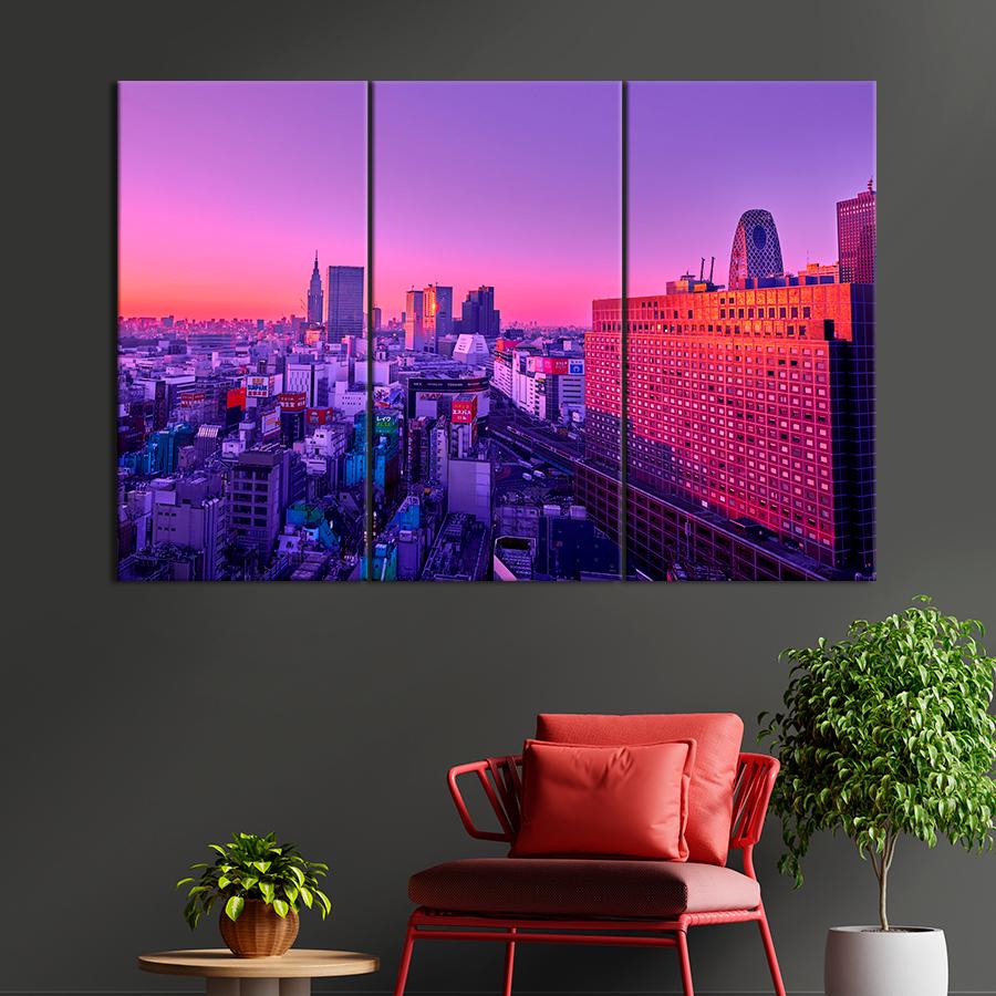 Картина город Утро в мегаполисе 78x48 см (A616-3)