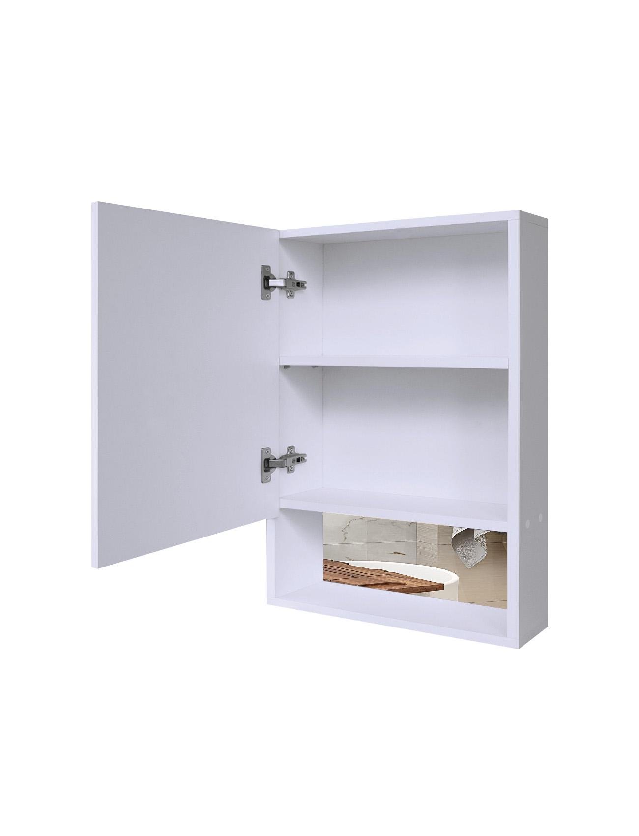 Шафа дзеркальна навісна у ванну кімнату з відкритою полицею TR5-50 700х500х145 мм - фото 2 Шафа дзеркальна навісна у ванну кімнату з відкритою полицею TR5-50 700х500х145 мм - фото 2