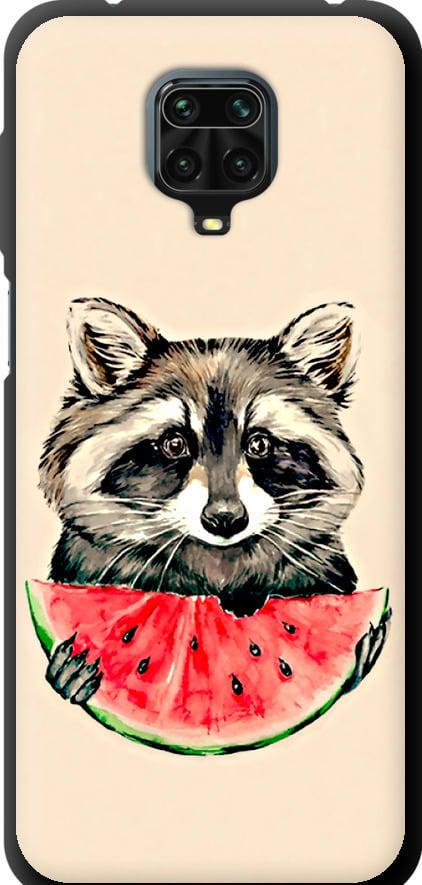 Чехол на Xiaomi Redmi Note 9S Енотик с арбузом (4605b-2029-42517)